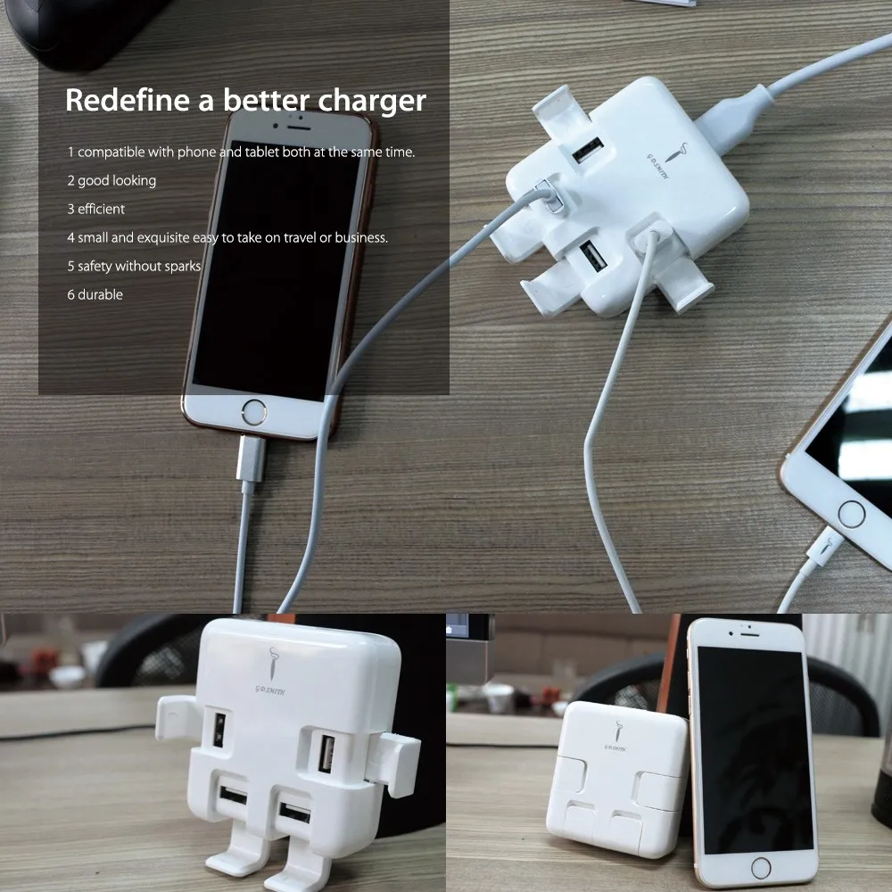 4A Mini 4 порта USB док-станция зарядное устройство адаптер для apple iPhone X 8 7 6 6s plus se 5 5S 4S