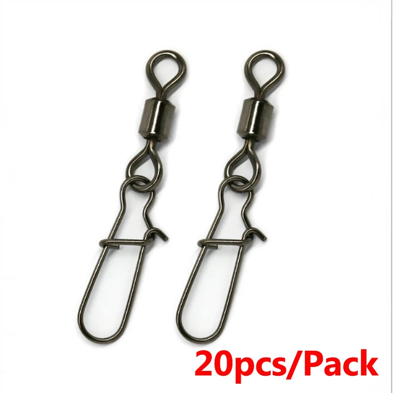 20pcs 10-100 шт./лот Вертлюги рыболовные соединители штырьковый подшипник качения поворотные шпильки Твердые с хорошей защелкой снасть для приманки на рыболовецкий крючок - Цвет: 20pcs