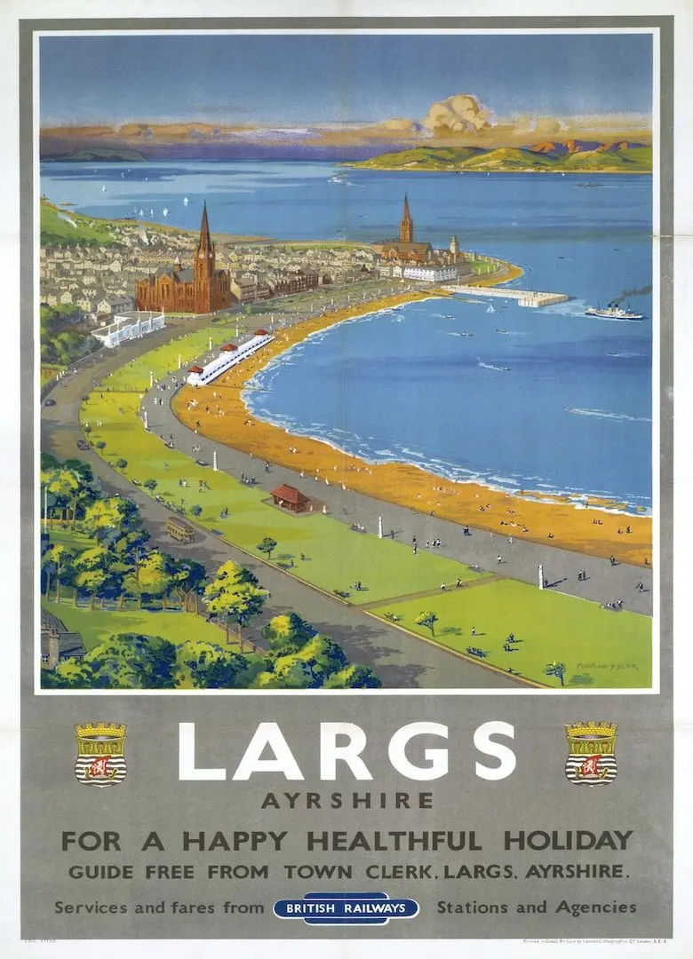 Винтаж 1950s Великобритании британских железных дорог путешествия Плакаты Redcar