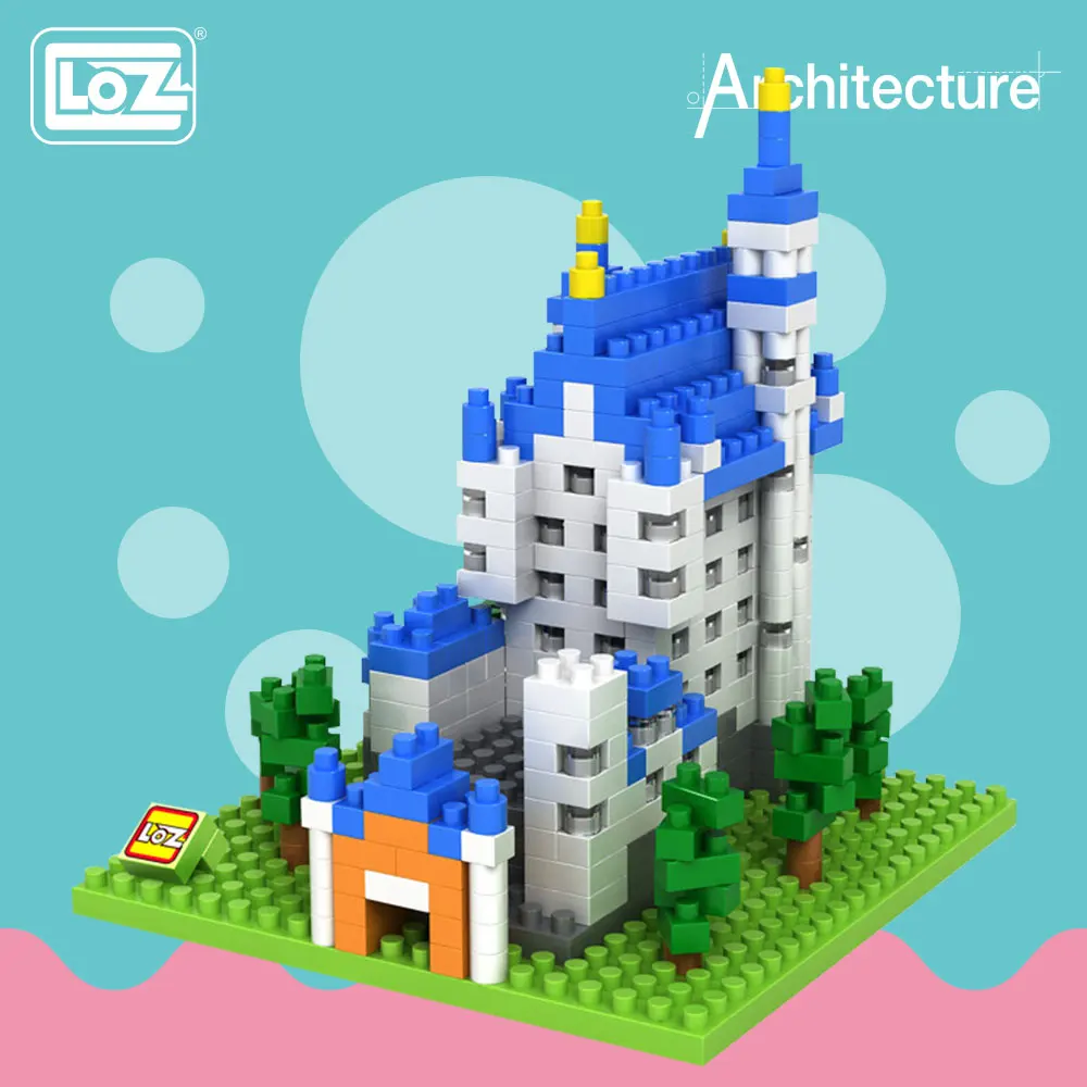 LOZ Алмазные блоки 3D всемирно известная архитектура Новый Лебедь каменный