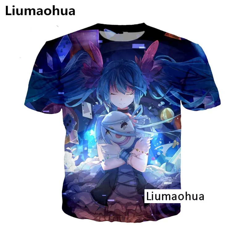 Liumaohua ultima estate t shirt da uomo e Да Донна футболка аниме ragaza carina 3D stampa повседневные