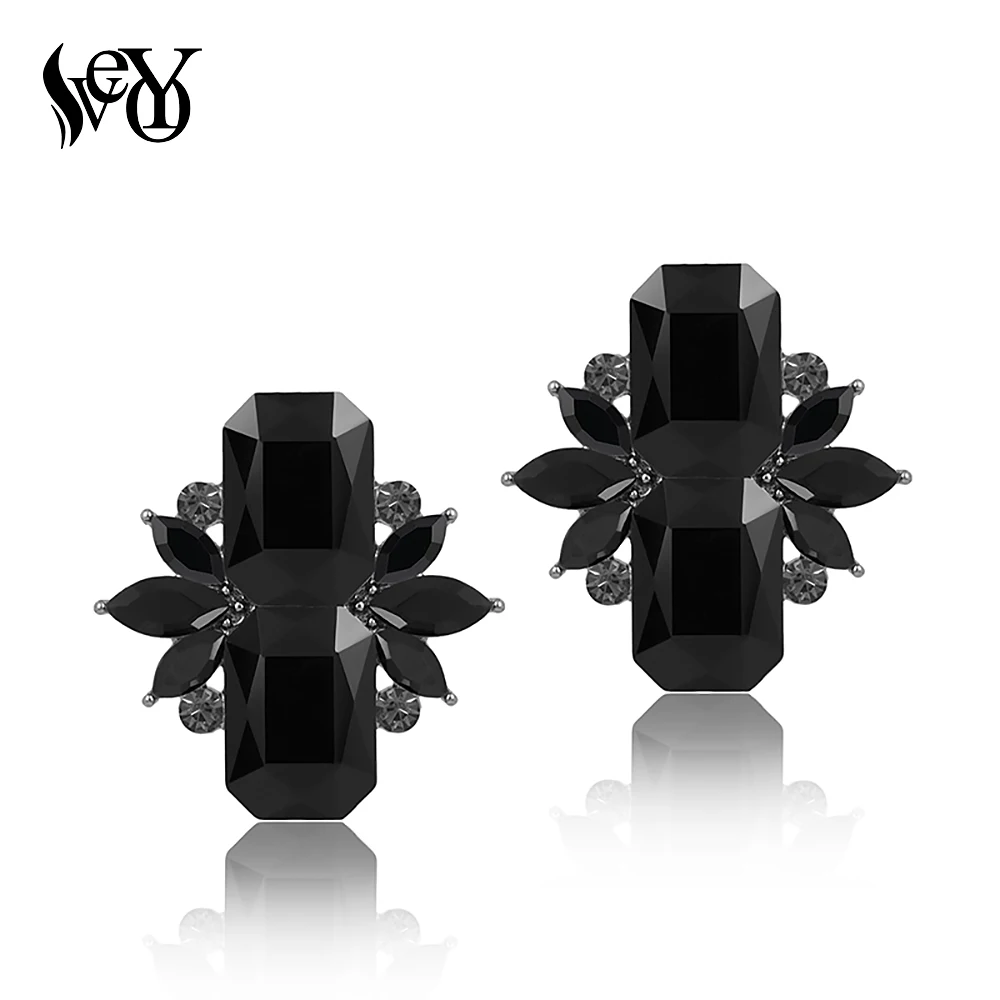 

VEYO Geometric Crystal Stud Earrings For Women Elegant Jewelry Wholesale Brincos Pendientes Mujer 2018 New Hot Sale