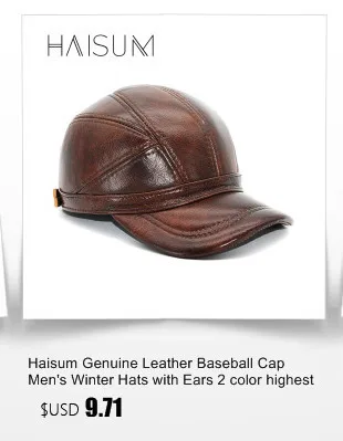 Gorras, зимние военные шапки Haisum, натуральная кожа, Мужская Военная кепка, шапка, лучшее качество, папа, Воловья кожа, для взрослых, одноцветная, регулируемая, Cs36