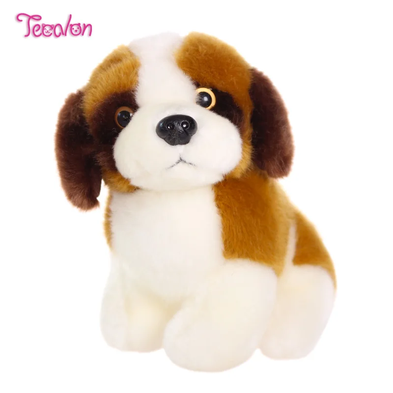 TECALON Cute Real Life Plush Dog Saint Bernard Akita Husky Stuffed Animal Puppy Christmas Children's Gifts Desk Knick-knacks | Игрушки и