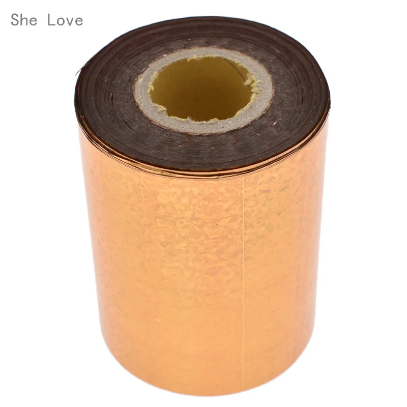 13 She Love 8 см Ширина Многоцветный 120 м 1 рулон горячего тиснения фольги бумага Голографическая теплопередача DIY ремесла - Цвет: 13