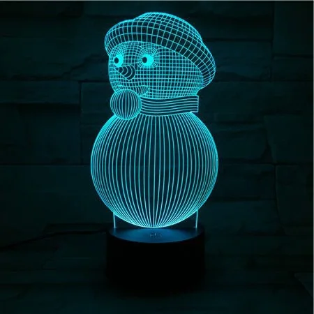 Рождественский 3d Снеговик светодиодный ночник настольная лампа креативное