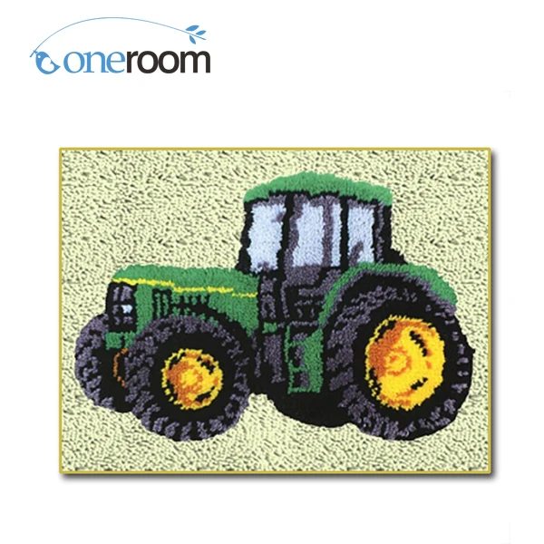 

ZD460 The Tractor Hook Rug Kit DIY Unfinished Crocheting Yarn Mat Latch Hook Rug Kit Floor