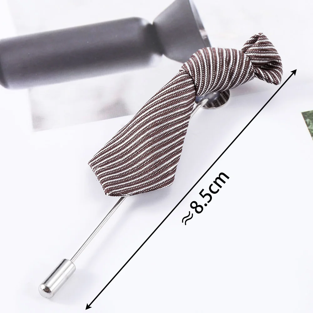 Новая популярная мужская полосатая в форме галстука хлопковая брошь для Декор