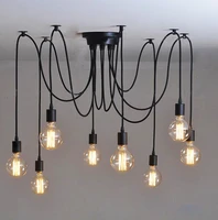 multiple ajustable diy ceiling spider lamp retro edison bulb e27 vintage lamps diy art spider chandelier lights