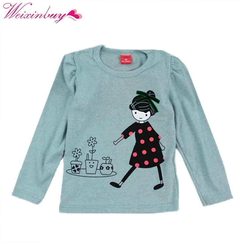 Детская футболка с длинным рукавом мультяшным принтом|children top|child fashionfashion children |