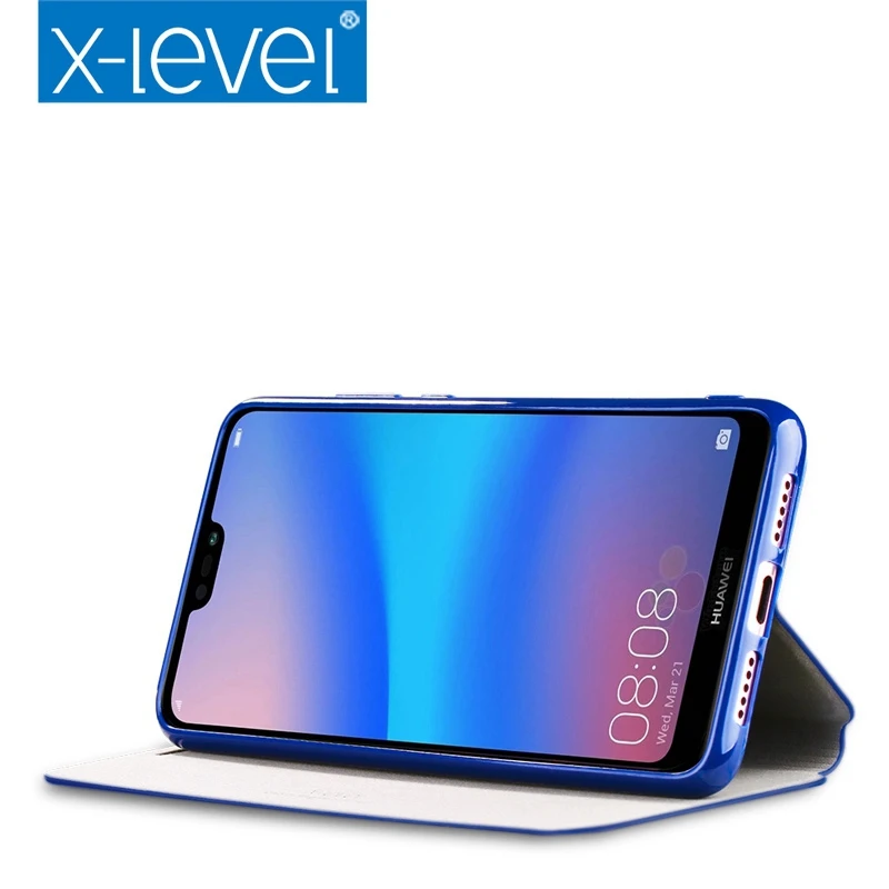 Роскошный чехол X Level в деловом стиле из искусственной кожи для huawei P20 Lite флип Nova