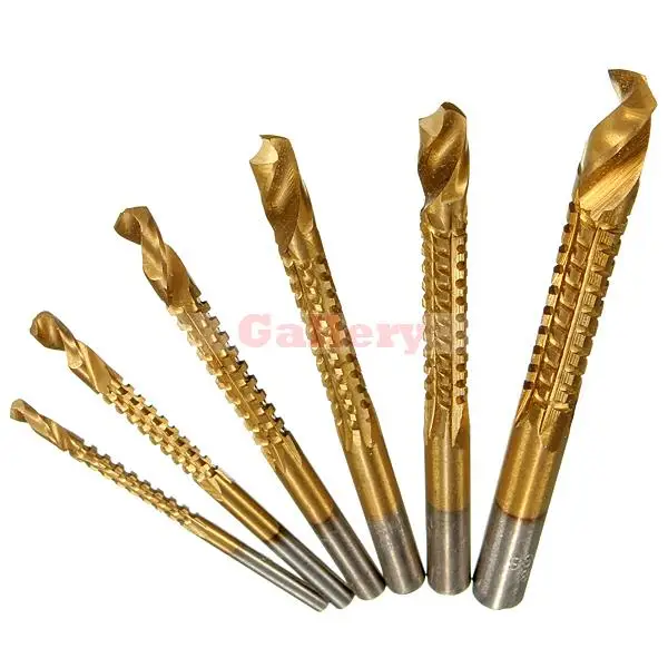 

2015 New Hot Sale Herramientas Brocas Ferramentas 6pcs Titanium Coated Drill Bits Wood Metal Plastic Cutting Saw Brocas Hot Sale