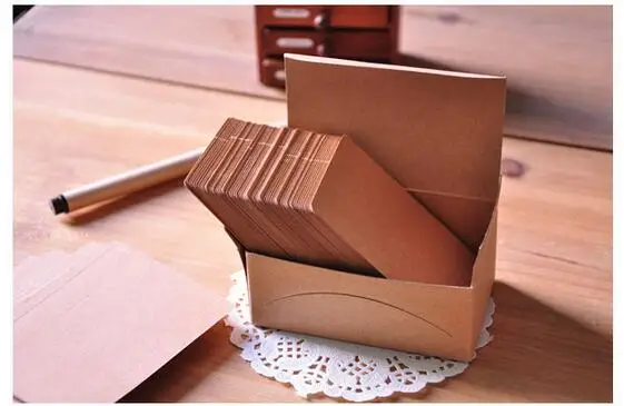 100 шт. двусторонняя фотография|kraft business card|kraft cardword cards |