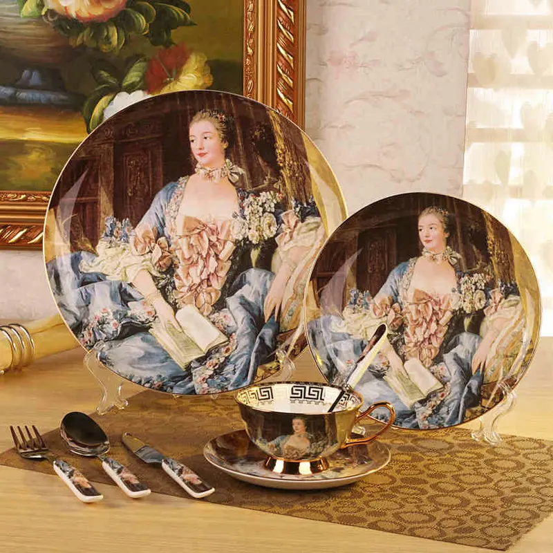 Slap up Европейский стиль керамический столовый набор костяной фарфор посуда и