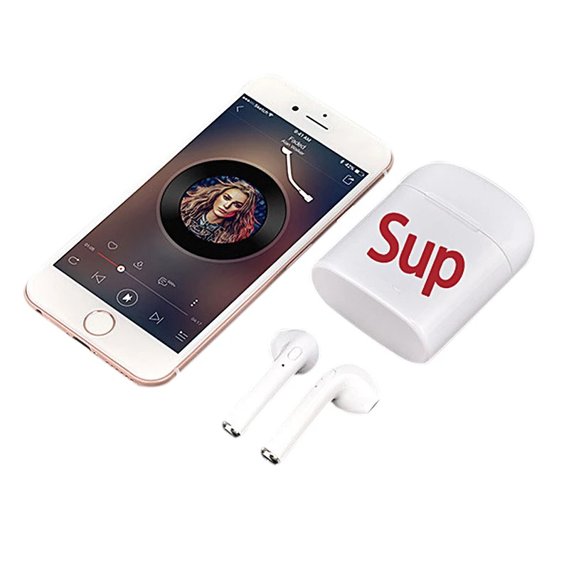 SUP i8p беспроводной bluetooth гарнитура с зарядки Bin пара уха Bluetooth наушники для iphone samsung