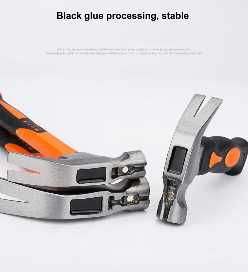 

Multi-functional Magnetic Claw Hammer Round Head Rubber Handle Hammer For Woodworking and Electronic Household Hand Repair Tool