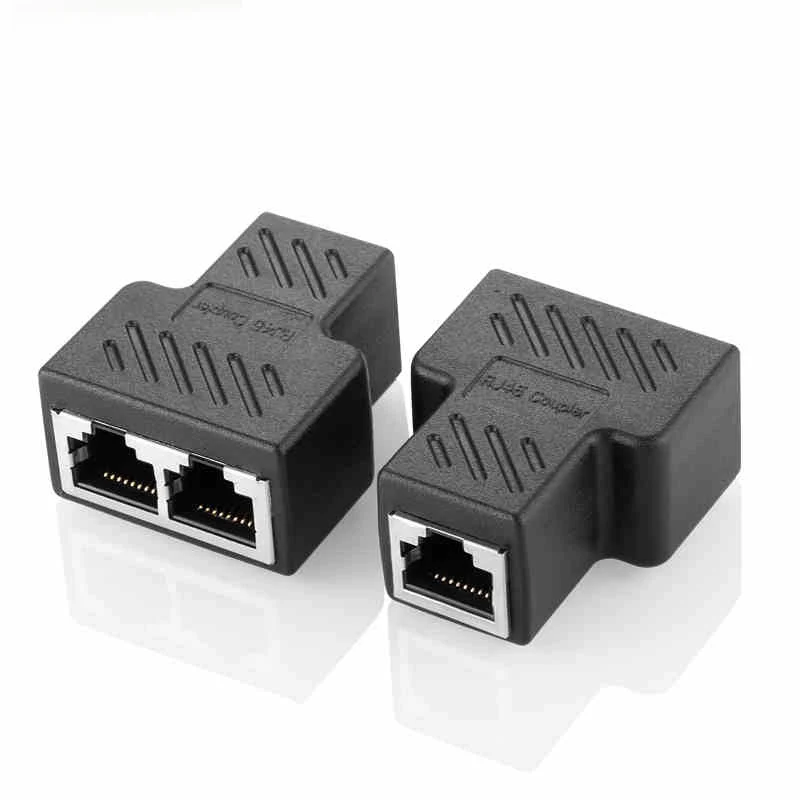 RJ45 расширение 1 Женский до 2 джек сетевой разъем тройник глава прямой ethernet extender |