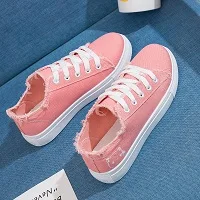 Pink Женские кроссовки; коллекция года; модная женская Вулканизированная обувь; кроссовки; женская повседневная обувь на шнуровке; дышащая прогулочная парусиновая обувь - Цвет: Pink
