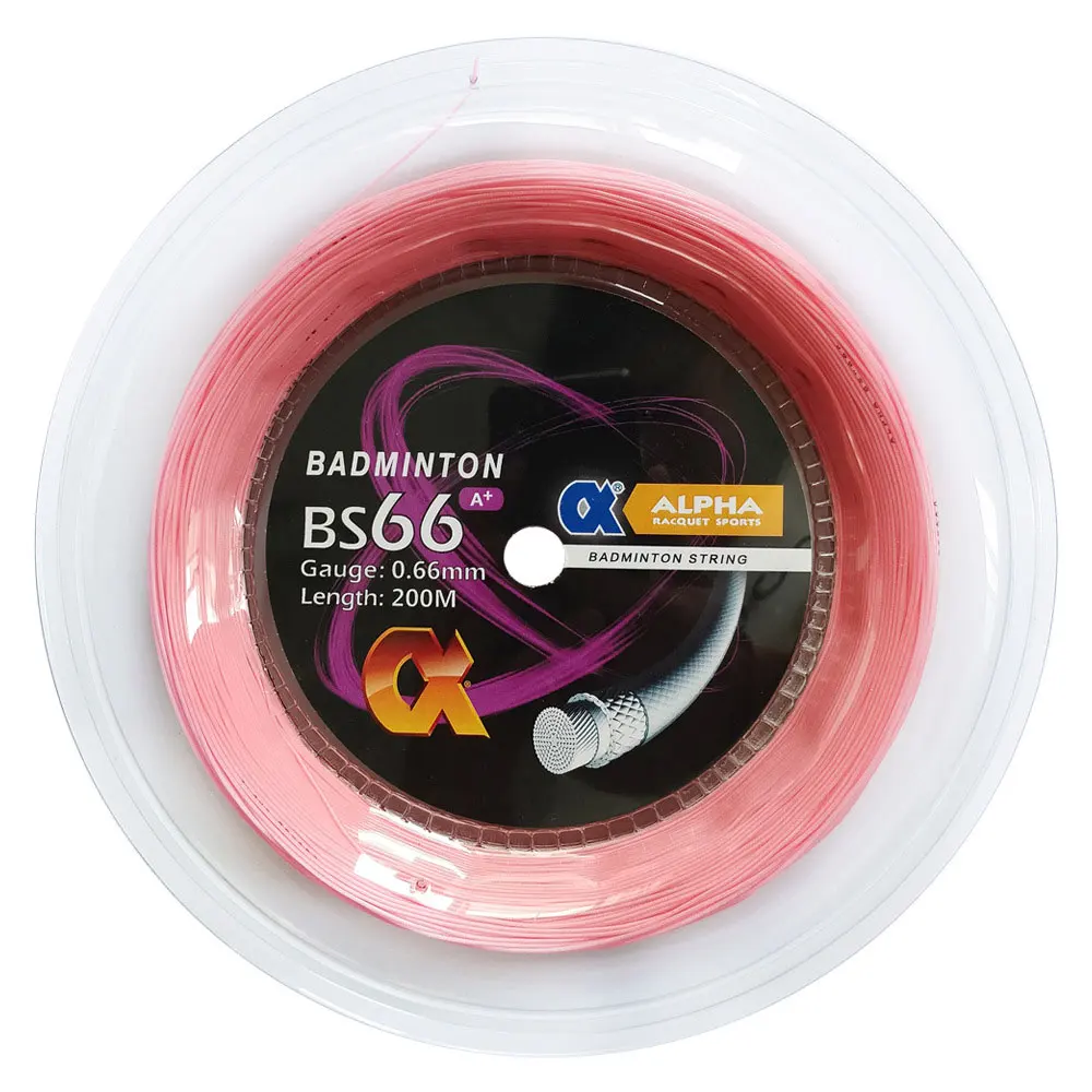 pink Alpha 0,66 мм леска для бадминтона BS66 A+ хорошая прочность натяжения 200 м Катушка Тайвань хорошее качество УДАРА звук - Цвет: pink