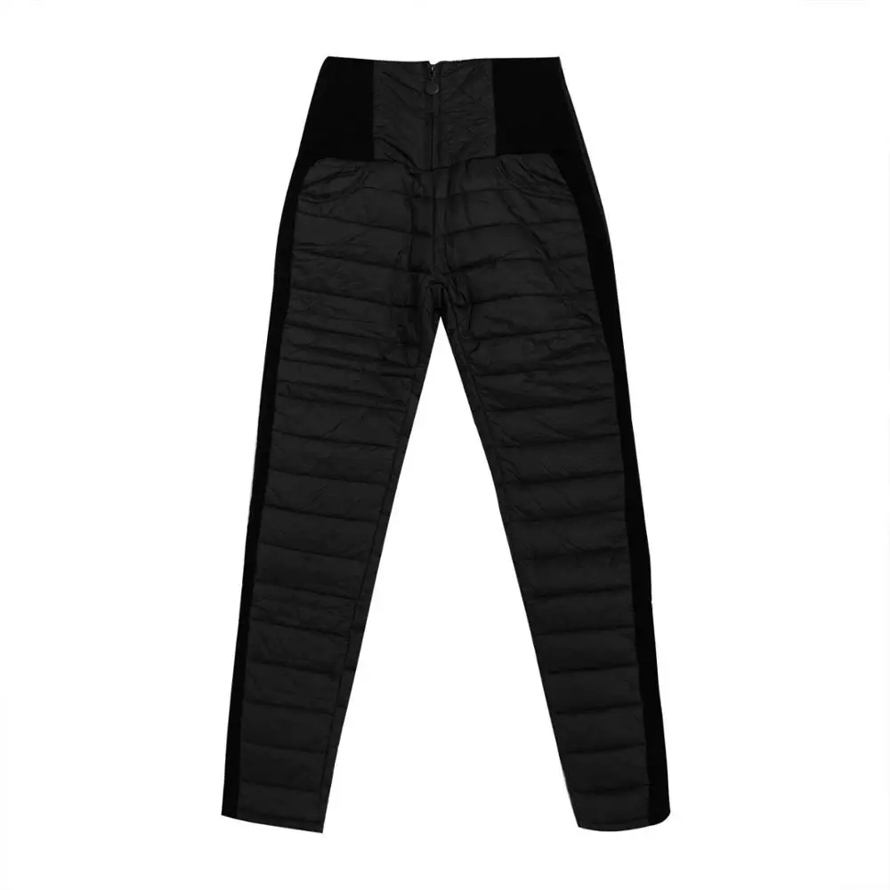 Black Zipper Женские строгие брюки, новая зимняя верхняя одежда с высокой талией, женские модные облегающие теплые плотные пуховые брюки, обтягивающие брюки B6O262R - Цвет: Black Zipper