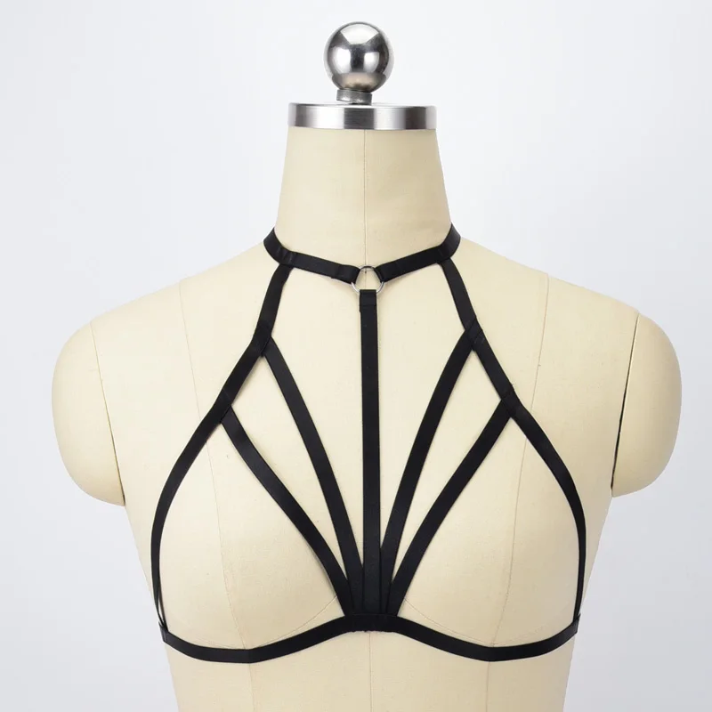 Sexy Cupless Bra Fetish Wear Body Harness Belt Women Crop Top Bondage Gothic Open Chest Cage Style O0550 | Женская одежда