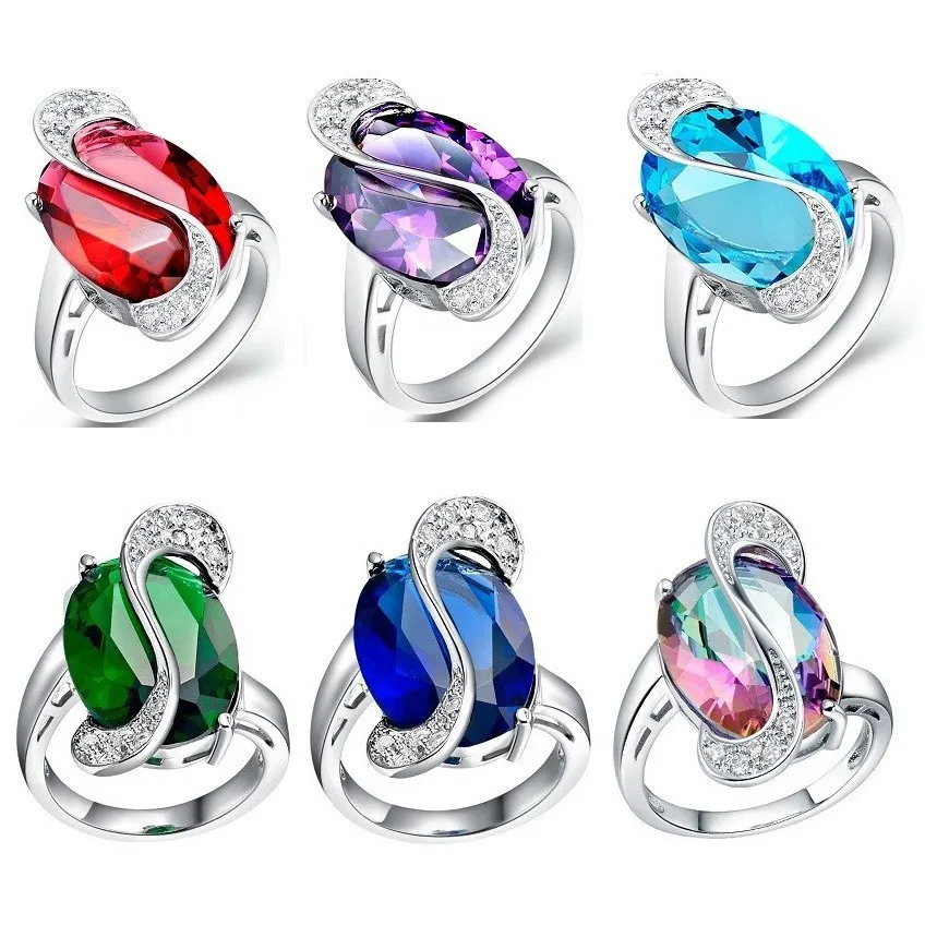 Charms Vintage Rings With Stones For Women Big Sale Parties Finger Purple Ring Female Wedding Crystal Jewelry Dropshipping A05-4 | Украшения