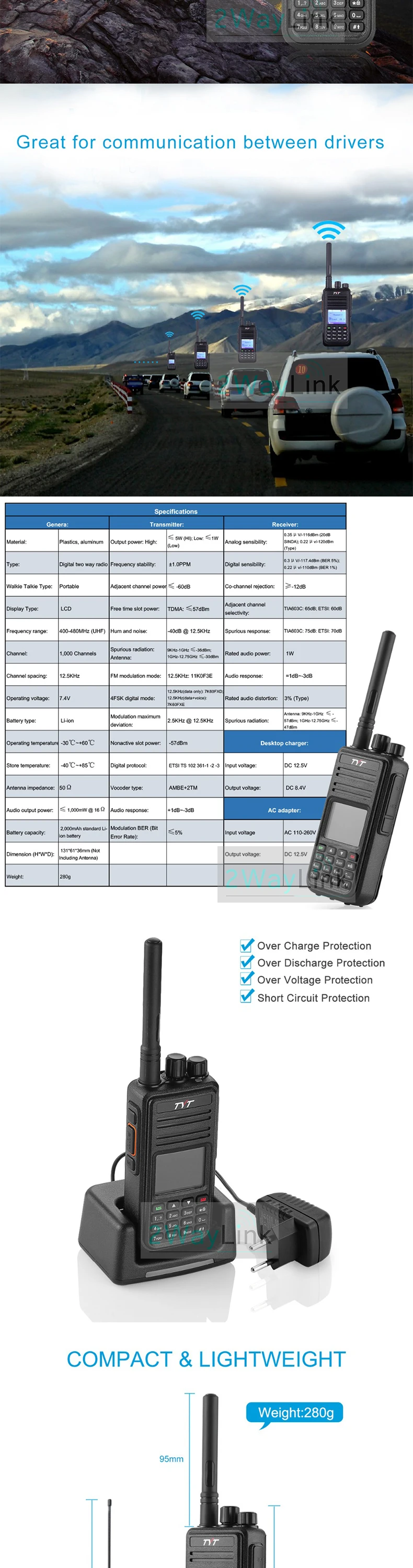 TYT MD-380 DMR радио совместимый Motorola Tier1/2 UHF400-480MHz 5 Вт Профессиональный TYT DMR цифровая рация RT3 MD380 VHF радио