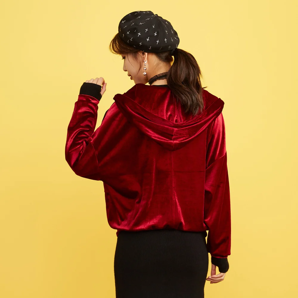 METERSBONWE толстовки новые осенние зимние женские свитшоты свободная бархатная