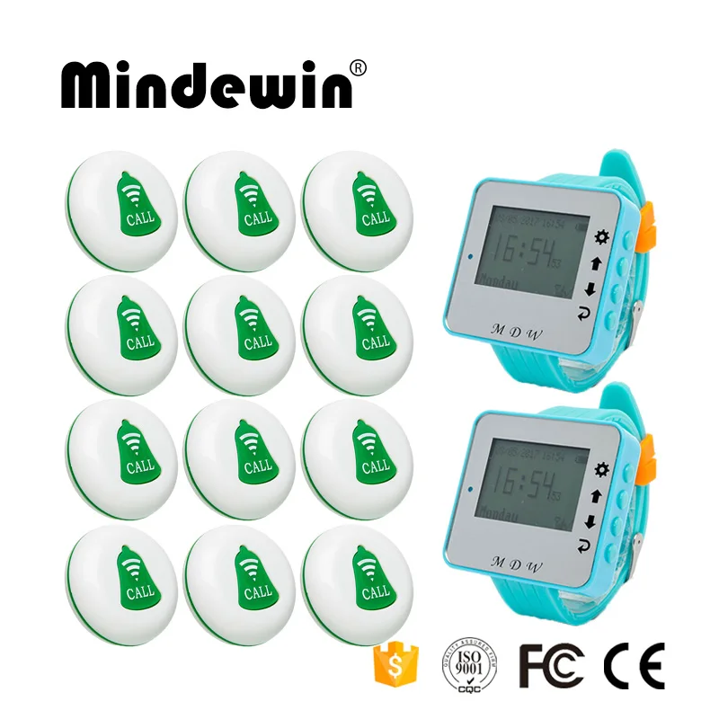 Mindewin Беспроводной звонки звонок Системы для сигнальное устройство ресторана 2