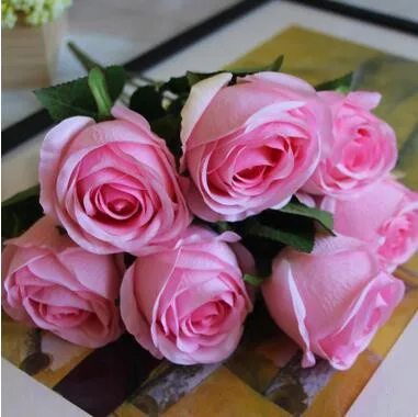 Type2 rose red Дешевые искусственные свадебные букет, фиолетовые розы, свадебные вечерние цветы, красные шелковые розы, свадебные цветы - Цвет: Type2 rose red