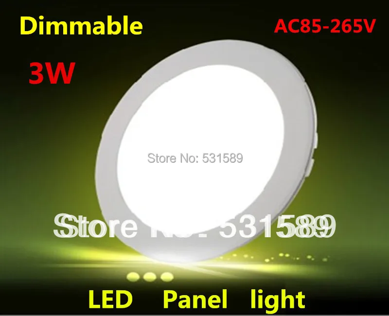 

Wholesale 50pcs AC85-265V 170LM Frosted Cover Round Shape 3W Ceiling Mini LED Dimmable Panel Light with Power adapter
