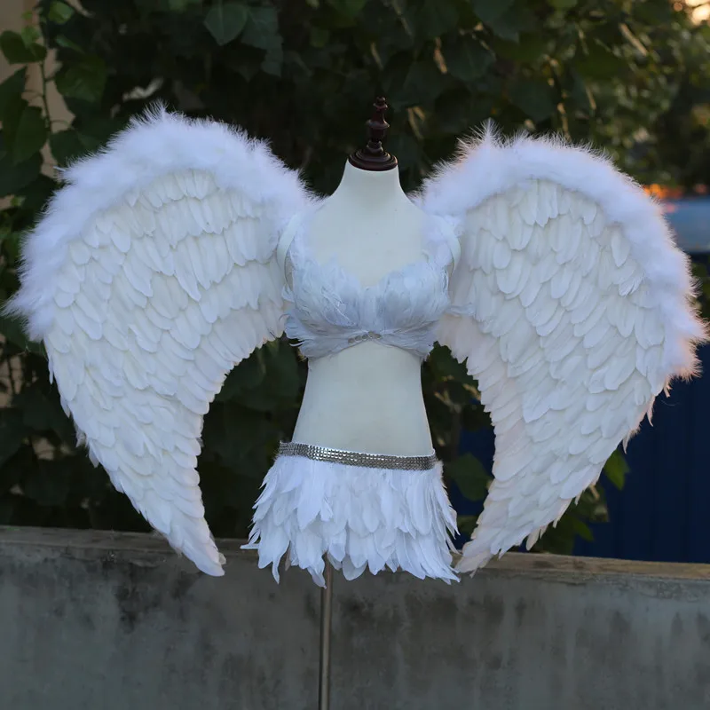Природное перо белые крылья ангела для журнала фотосессия лошадь реквизит шоу