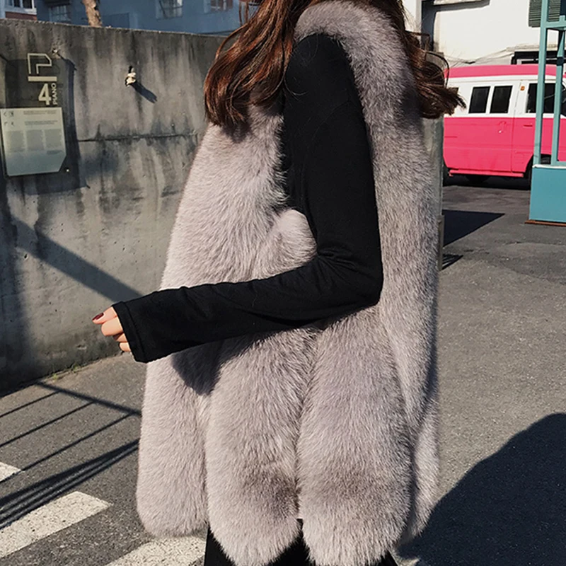 

New Whole Leather Fox Fur Grass Vest Mink Coat Female Long Section Slim Slimming Vest Autumn And Winter Women'S Jacket Leather