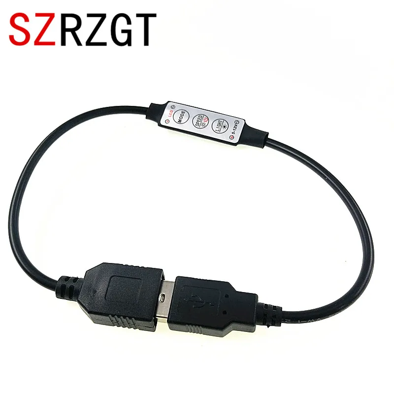 USB DC разъем светодиодный Одноцветный светильник контроллер полосы 3Key затемнения контроллер DC5-24V