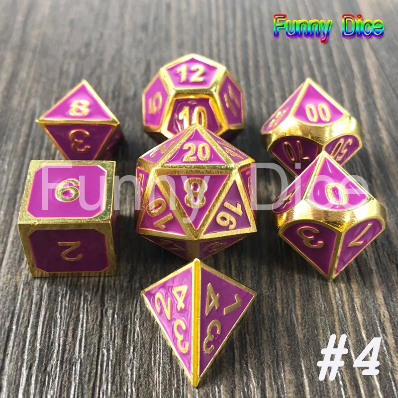 Новые металлические 6 цветов 7 игральные кости D4 D6 D8 D10 D% D12 D20 и металлическая коробка для настольной игры Rpg Dados Juegos De Mesa DND вечерние игральные кости