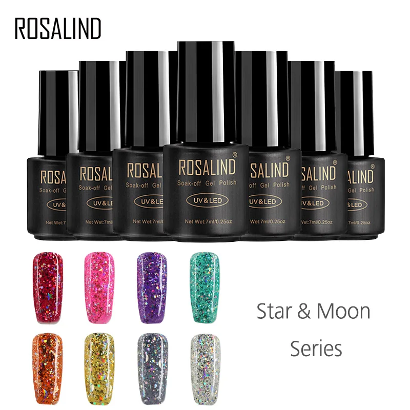 ROSALIND гель 1S 7 мл серия Star &amp Moon отмачиваемый УФ-гель лак для длительного маникюра