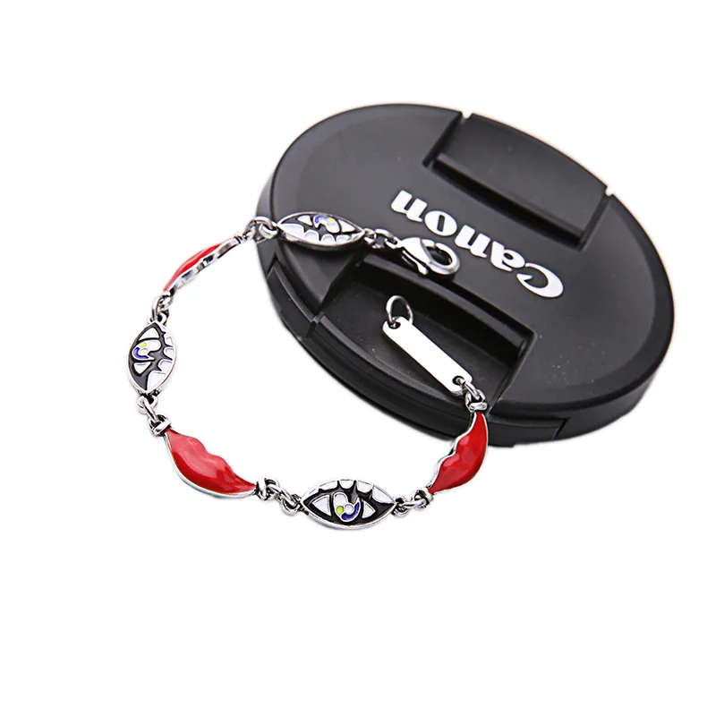 Современный женский браслет с красной эмалью восторженными зажимами ручной