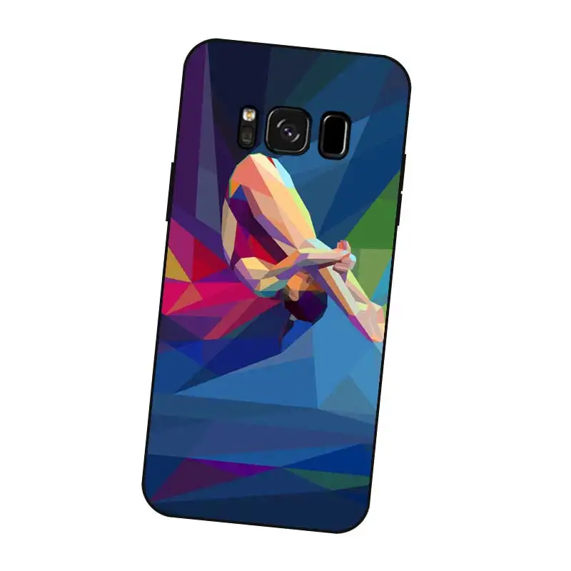 P078 Gymnastics Black Silicone Case Cover For Samsung Galaxy S5 S6 S7 S8 S9 S10 5G S10E S11 S11E Lite Edge Plus |