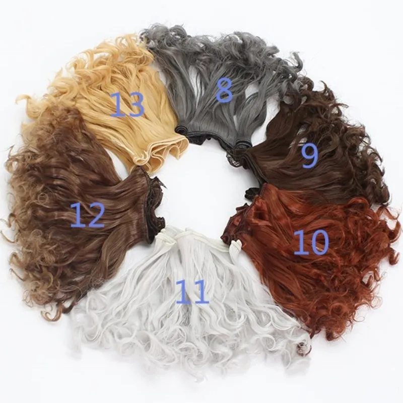 10 Мода 15*100 см DIY мини-парик для куклы, высокотемпературный материал, прямые волосы, парик для BJD, аксессуары для куклы с высокой температурой - Цвет: 10
