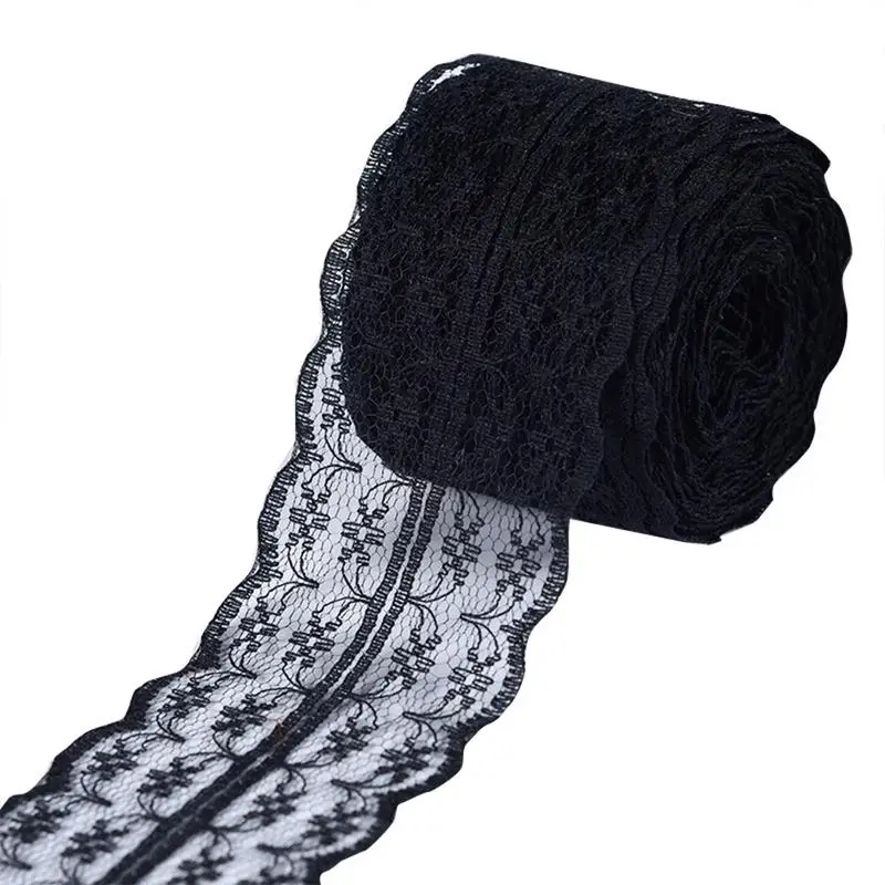 Black 10 м красочное кружевное полотно, аксессуары для одежды, материалы ручной работы, обшитая ткань, сделай сам, вышивка, швейное украшение, товары для рукоделия - Цвет: Black