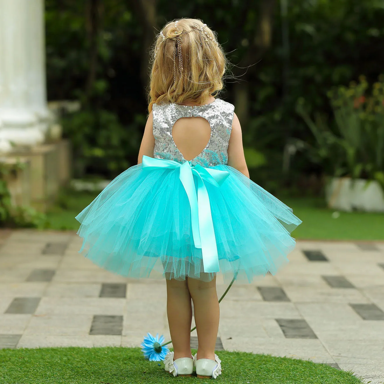 New Silver Mint Green Red Pink Flower Girl Dresses for Party Dress 1-6Y Children Toddler Girls Summer 2019 | Детская одежда и