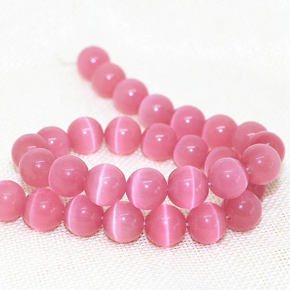 Горячая Распродажа прекрасные темно розовые круглые опаловые бусины кошачий