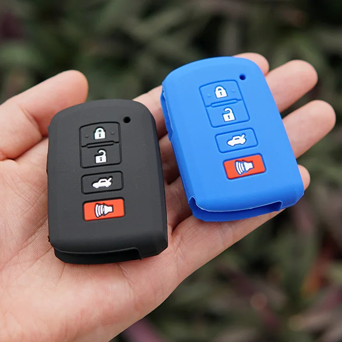 Silicone Rubber key fob cover case sleeve set protect skin jacket for Toyota Corolla Camry RAV4 Highlander Prado Remote keyless |