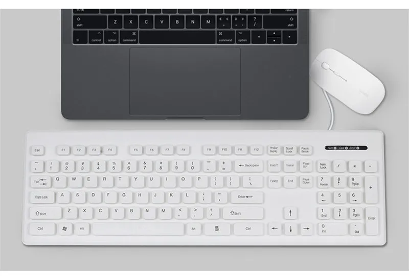 KuWFi 104 клавиши 1 5 м USB Проводная клавиатура ультра тонкая Офисная Клавиатура