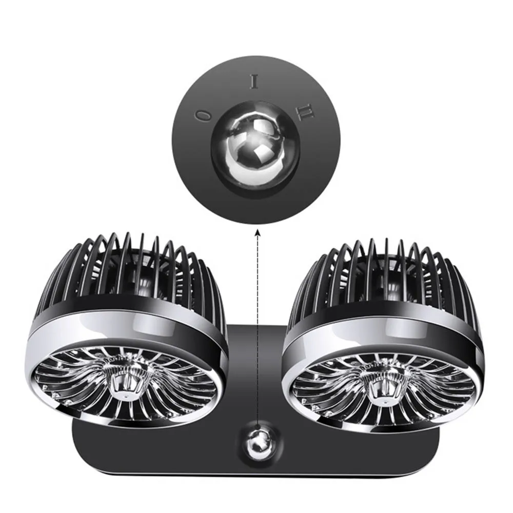 Универсальный автомобильный вентилятор 12 В/24 В с двойной головкой Мощный