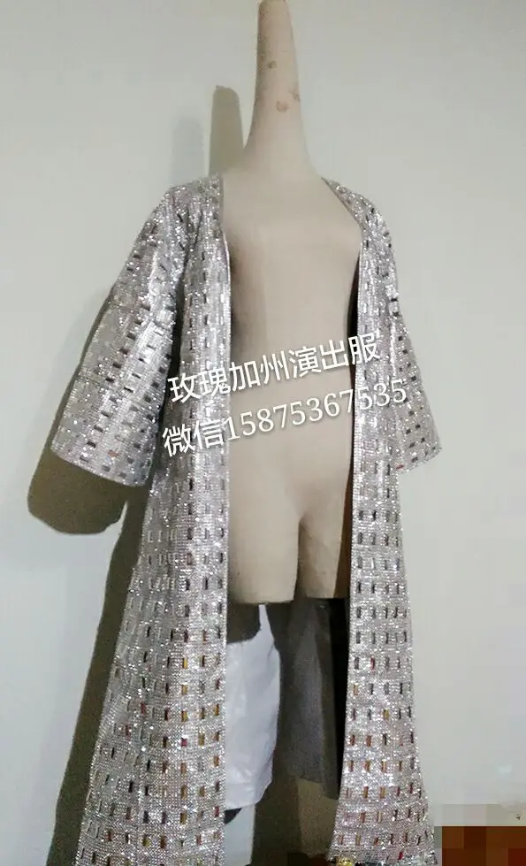 2016 Heavy rivets coat jacket female singer costumes dj jazz performances super flash clothing | Тематическая одежда и