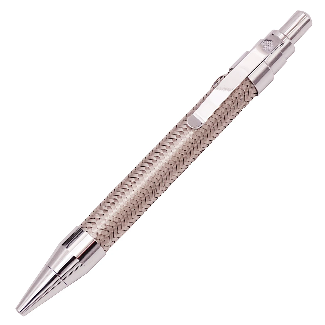 Jinhao Шариковая ручка из нержавеющей стали с серебряным зажимом Красивая ткацкая