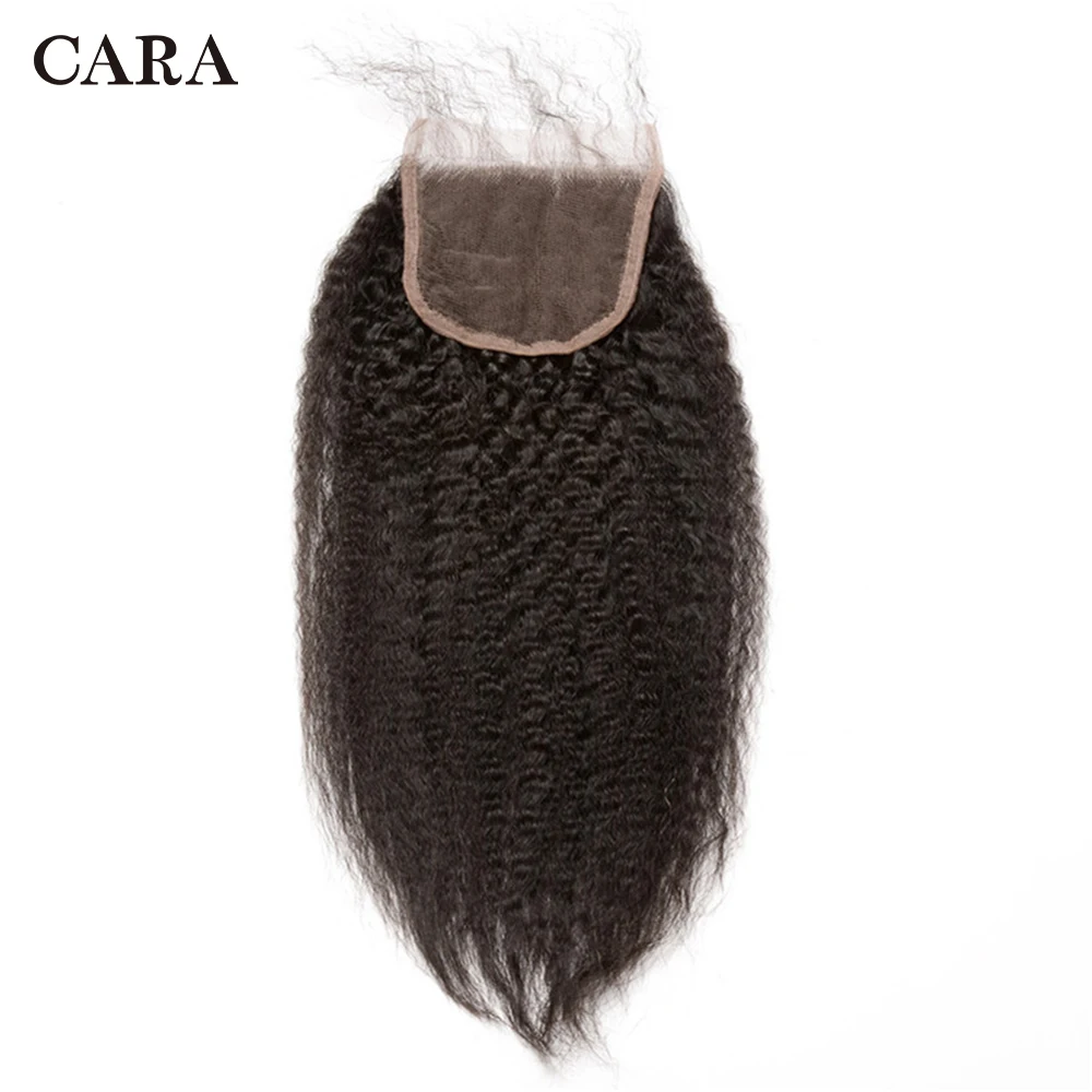 Кудрявые прямые Кружева Закрытие 4x4 размер свободная часть предварительно