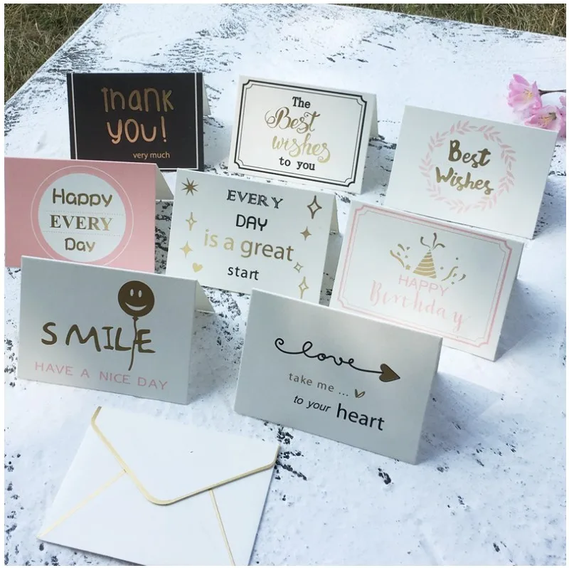

Free shipping 100pcs Greeting card Thank you Christmas Birthday card Business greeting cards graduation Thanksgiving Day