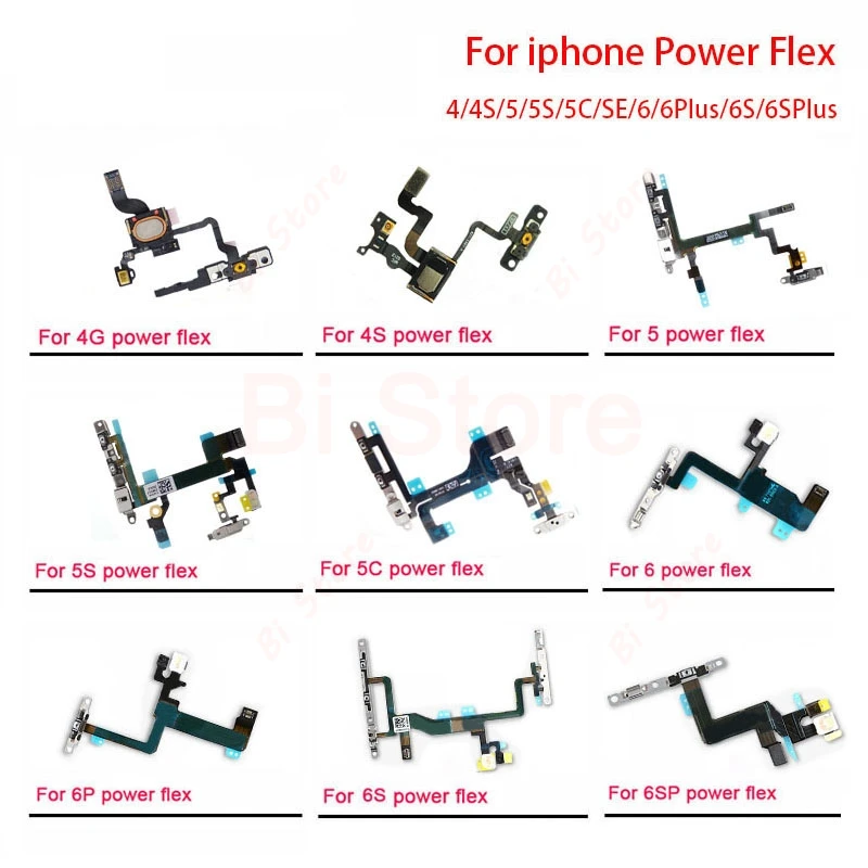 Для iPhone 5 5S SE 5C 6 S 7 8 Plus кнопка питания вкл. Выкл. гибкий кабель отключение звука